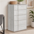 Pemberly Row Modern 5-Drawer Oak Wood Chest in White Washed Finish