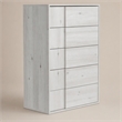 Pemberly Row Modern 5-Drawer Oak Wood Chest in White Washed Finish
