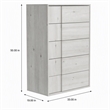 Pemberly Row Modern 5-Drawer Oak Wood Chest in White Washed Finish