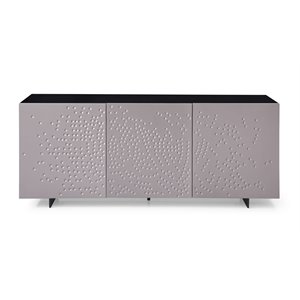 Pemberly Row 3-Door Wood Veneer Buffet in Gray Finish with Adjustable Shelves