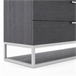 Pemberly Row Elm Veneer Wood and Steel Dresser in Gray with 3 Drawers