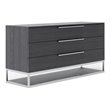 Pemberly Row Elm Veneer Wood and Steel Dresser in Gray with 3 Drawers