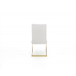 Pemberly Row Faux Leather Dining Chairs in White with Gold Base (Set of 2)