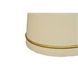 Pemberly Row Modern Round Marble Coffee Table in Off White with Brass Accents