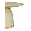 Pemberly Row Modern Round Marble Coffee Table in Off White with Brass Accents