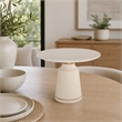 Pemberly Row Modern Round Marble Coffee Table in Off White with Brass Accents