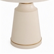 Pemberly Row Modern Round Marble Coffee Table in Off White with Brass Accents