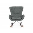 Pemberly Row Modern Fabric Rocking Chair with Walnut Rails in Gray