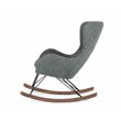 Pemberly Row Modern Fabric Rocking Chair with Walnut Rails in Gray