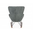 Pemberly Row Modern Fabric Rocking Chair with Walnut Rails in Gray