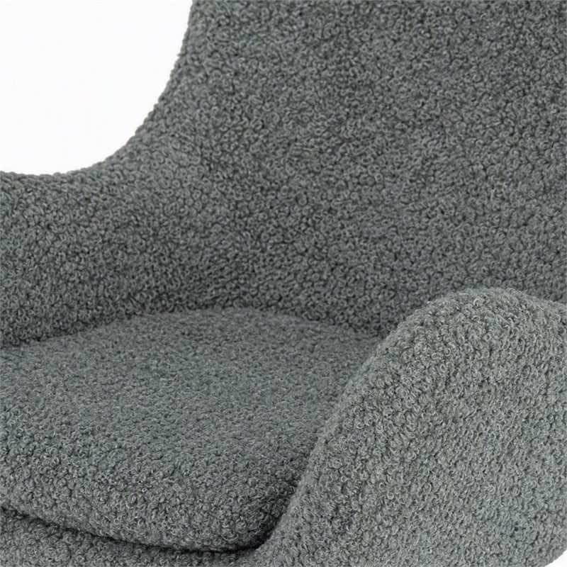 Pemberly Row Modern Fabric Rocking Chair with Walnut Rails in Gray