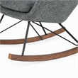 Pemberly Row Modern Fabric Rocking Chair with Walnut Rails in Gray