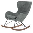 Pemberly Row Modern Fabric Rocking Chair with Walnut Rails in Gray