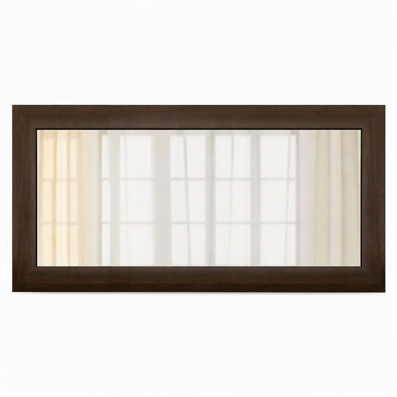 Pemberly Row 28x47 in Rectangular Wood Mirror in Acacia Brown Finish