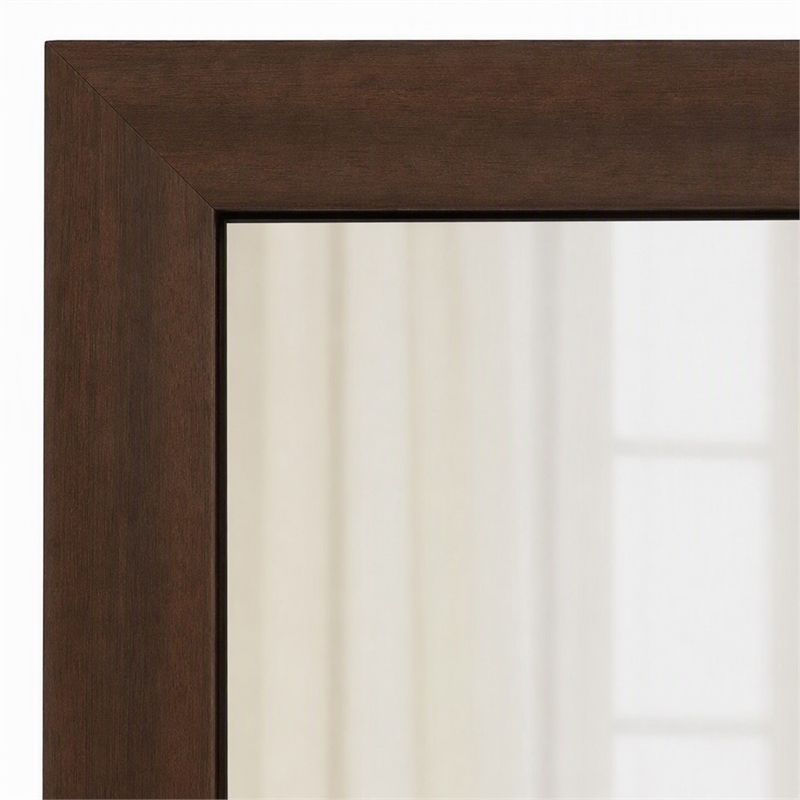 Pemberly Row 28x47 in Rectangular Wood Mirror in Acacia Brown Finish
