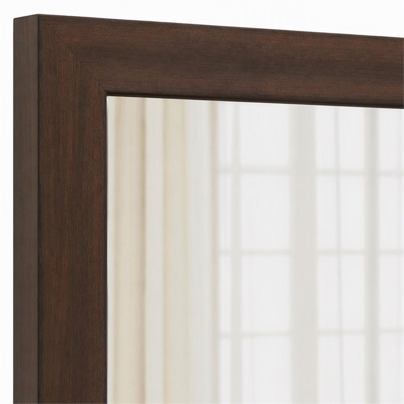 Pemberly Row 28x47 in Rectangular Wood Mirror in Acacia Brown Finish