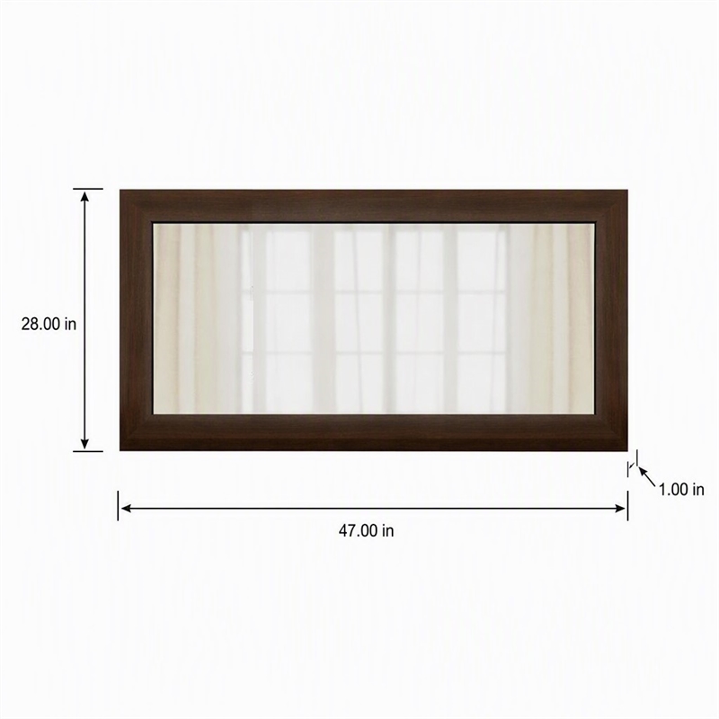 Pemberly Row 28x47 in Rectangular Wood Mirror in Acacia Brown Finish