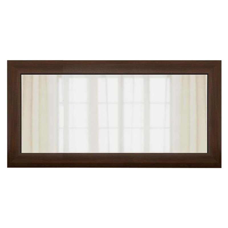 Pemberly Row 28x47 in Rectangular Wood Mirror in Acacia Brown Finish