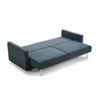 Pemberly Row Polyester Fabric Sofa Bed w/ Storage in Blue-Green Finish