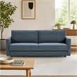 Pemberly Row Polyester Fabric Sofa Bed w/ Storage in Blue-Green Finish