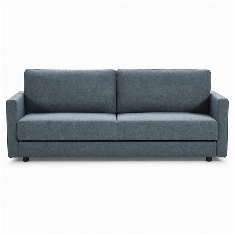 Pemberly Row Polyester Fabric Sofa Bed w/ Storage in Blue-Green Finish