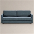 Pemberly Row Polyester Fabric Sofa Bed w/ Storage in Blue-Green Finish