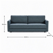Pemberly Row Polyester Fabric Sofa Bed w/ Storage in Blue-Green Finish
