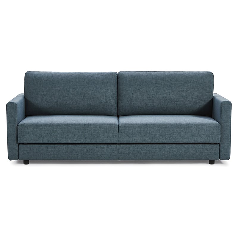 Pemberly Row Polyester Fabric Sofa Bed w/ Storage in Blue-Green Finish