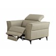 Pemberly Row Leather Armchair with Electric Recliner in Light Gray