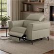 Pemberly Row Leather Armchair with Electric Recliner in Light Gray
