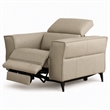 Pemberly Row Leather Armchair with Electric Recliner in Light Gray