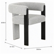 Pemberly Row Modern Light Grey Fabric Dining Chair with Black Frame