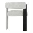 Pemberly Row Modern Light Grey Fabric Dining Chair with Black Frame