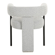 Pemberly Row Modern Light Grey Fabric Dining Chair with Black Frame