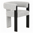 Pemberly Row Modern Light Grey Fabric Dining Chair with Black Frame