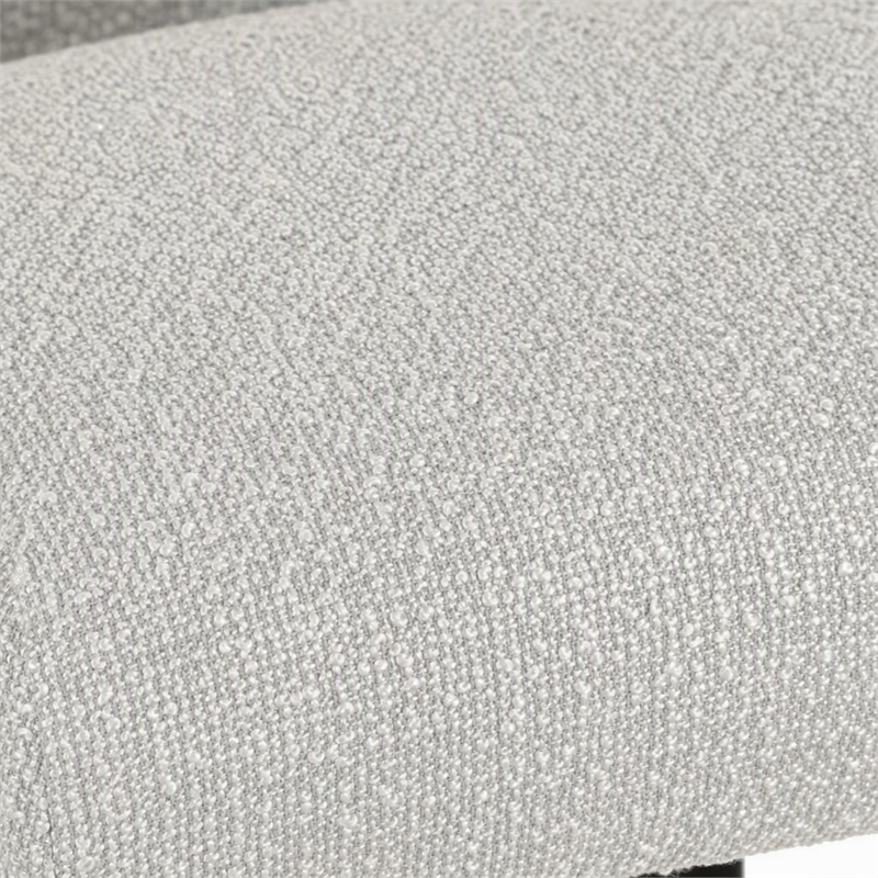 Pemberly Row Modern Light Grey Fabric Dining Chair with Black Frame