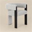 Pemberly Row Modern Light Grey Fabric Dining Chair with Black Frame