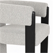 Pemberly Row Modern Light Grey Fabric Dining Chair with Black Frame