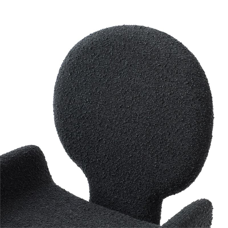 Pemberly Row Contemporary Black Upholstered Dining Chair with Pedestal Base