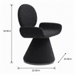 Pemberly Row Contemporary Black Upholstered Dining Chair with Pedestal Base