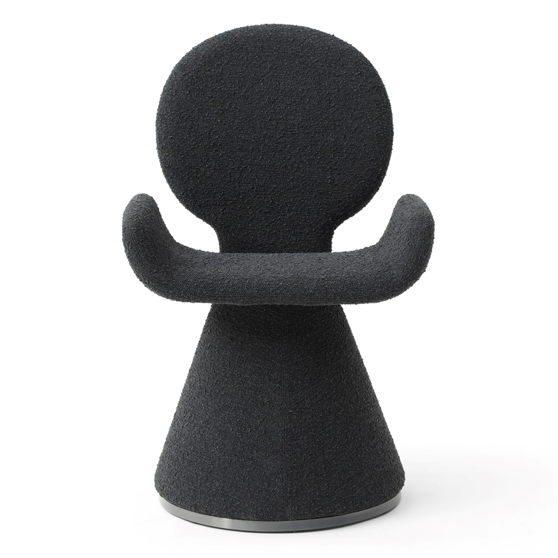 Pemberly Row Contemporary Black Upholstered Dining Chair with Pedestal Base