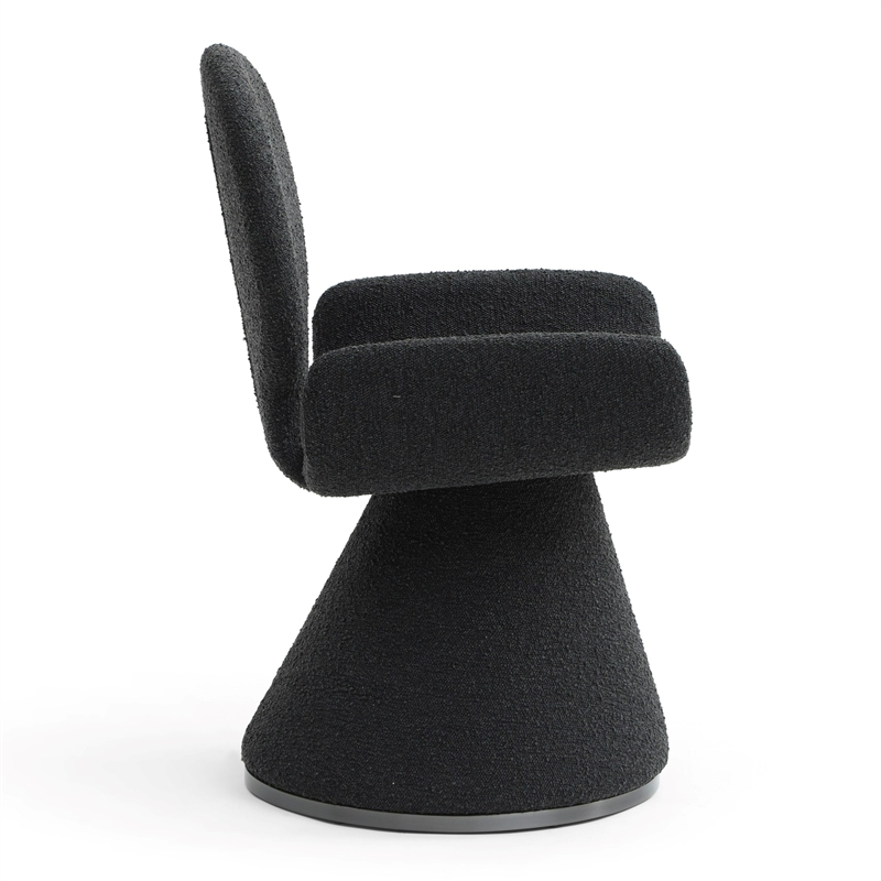 Pemberly Row Contemporary Black Upholstered Dining Chair with Pedestal Base