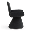 Pemberly Row Contemporary Black Upholstered Dining Chair with Pedestal Base