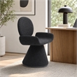 Pemberly Row Contemporary Black Upholstered Dining Chair with Pedestal Base