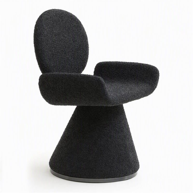 Pemberly Row Contemporary Black Upholstered Dining Chair with Pedestal Base