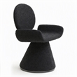 Pemberly Row Contemporary Black Upholstered Dining Chair with Pedestal Base