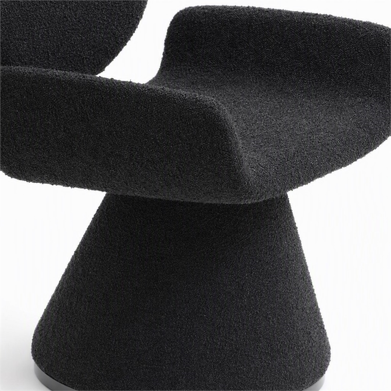 Pemberly Row Contemporary Black Upholstered Dining Chair with Pedestal Base