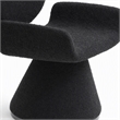 Pemberly Row Contemporary Black Upholstered Dining Chair with Pedestal Base