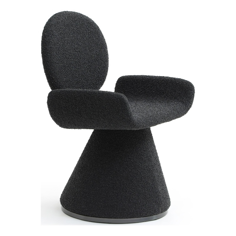 Pemberly Row Contemporary Black Upholstered Dining Chair with Pedestal Base