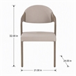 Pemberly Row Mid-Century Dining Chair Set in Beige & Grey Ash